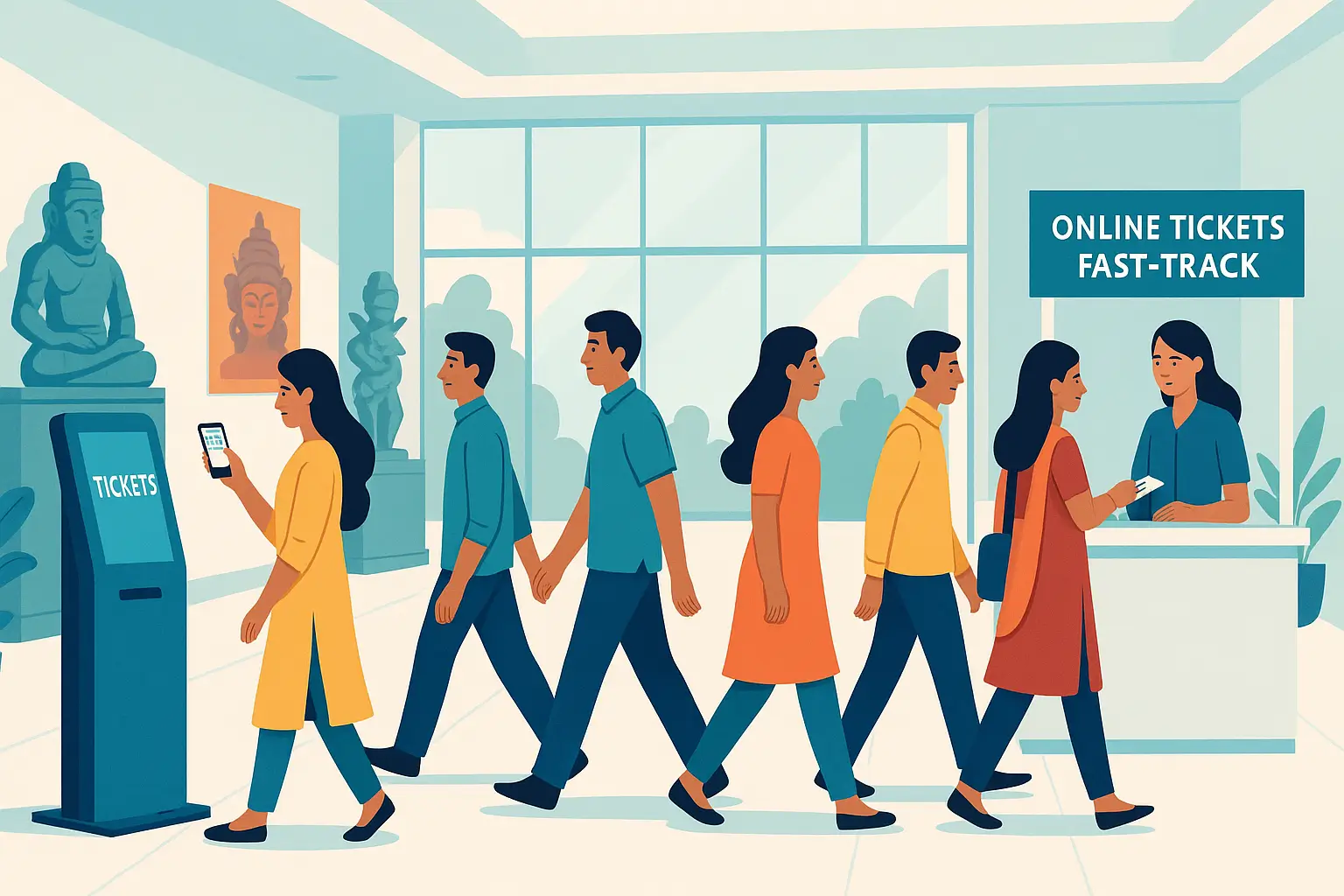 What Core features that reduce queueing at both online and counter sales
